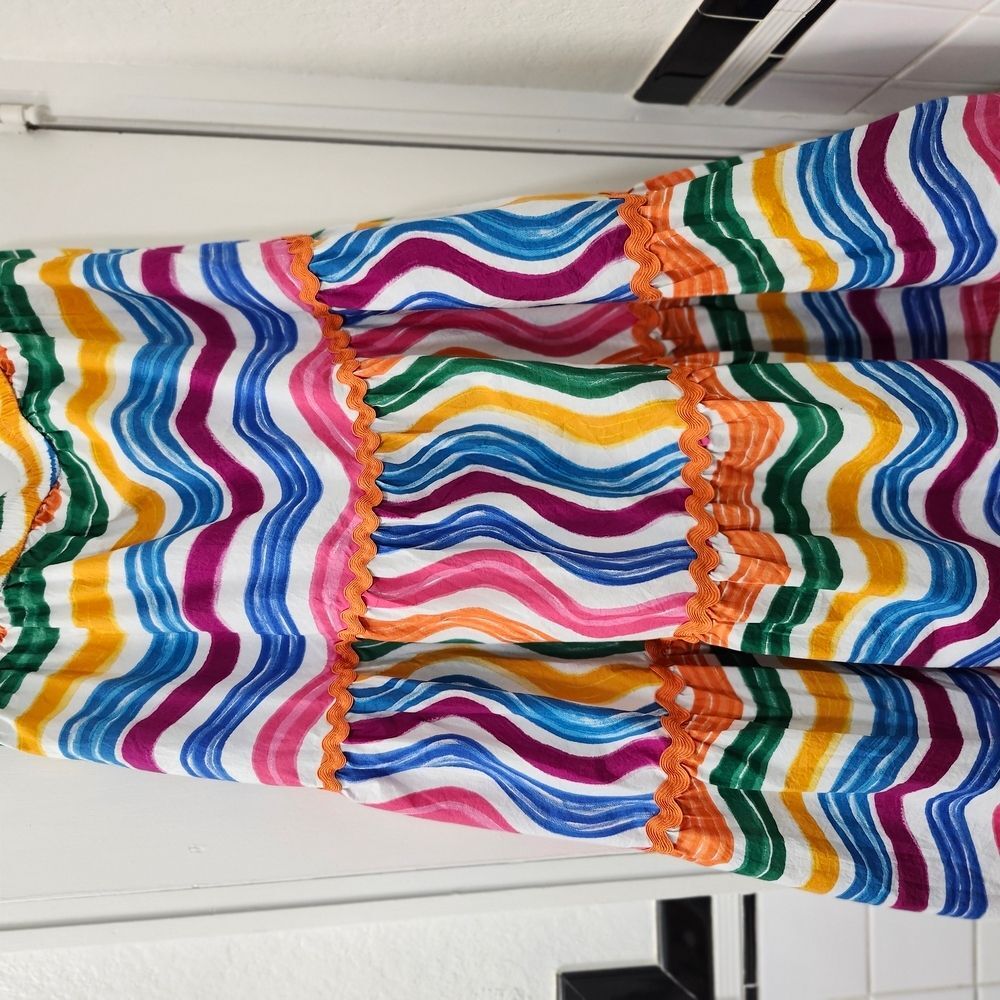 Colorful Wavy Striped Dress
